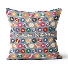 Load image into Gallery viewer, Personalized Billiard Balls Pillow Custom Throw Pillow Top Billiard Gift VHM0884