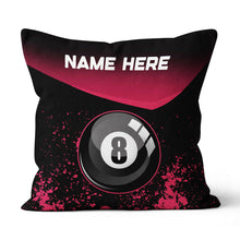 Load image into Gallery viewer, Personalized Red 8 Ball Billiard Throw Pillow Gifts For Billiard Players VHM0925