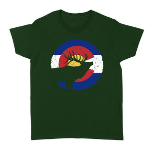 Colorado Elk Hunting Women's T-shirts,  CO State Flag Hunter - NQSD232