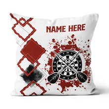 Load image into Gallery viewer, Red White Custom Darts Pillow Personalized Darts Gifts For Dart Lovers LDT1177