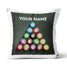 Load image into Gallery viewer, Personalized Pool Balls Pillow Custom 8 Ball Throw Pillow Billiard Gifts VHM0834