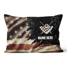Load image into Gallery viewer, Personalized Retro Us Flag Billiard Throw Pillow, Best Patriotic Pillows TDM0908