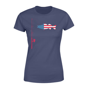 Walleye fishing US flag fishing rod shirts