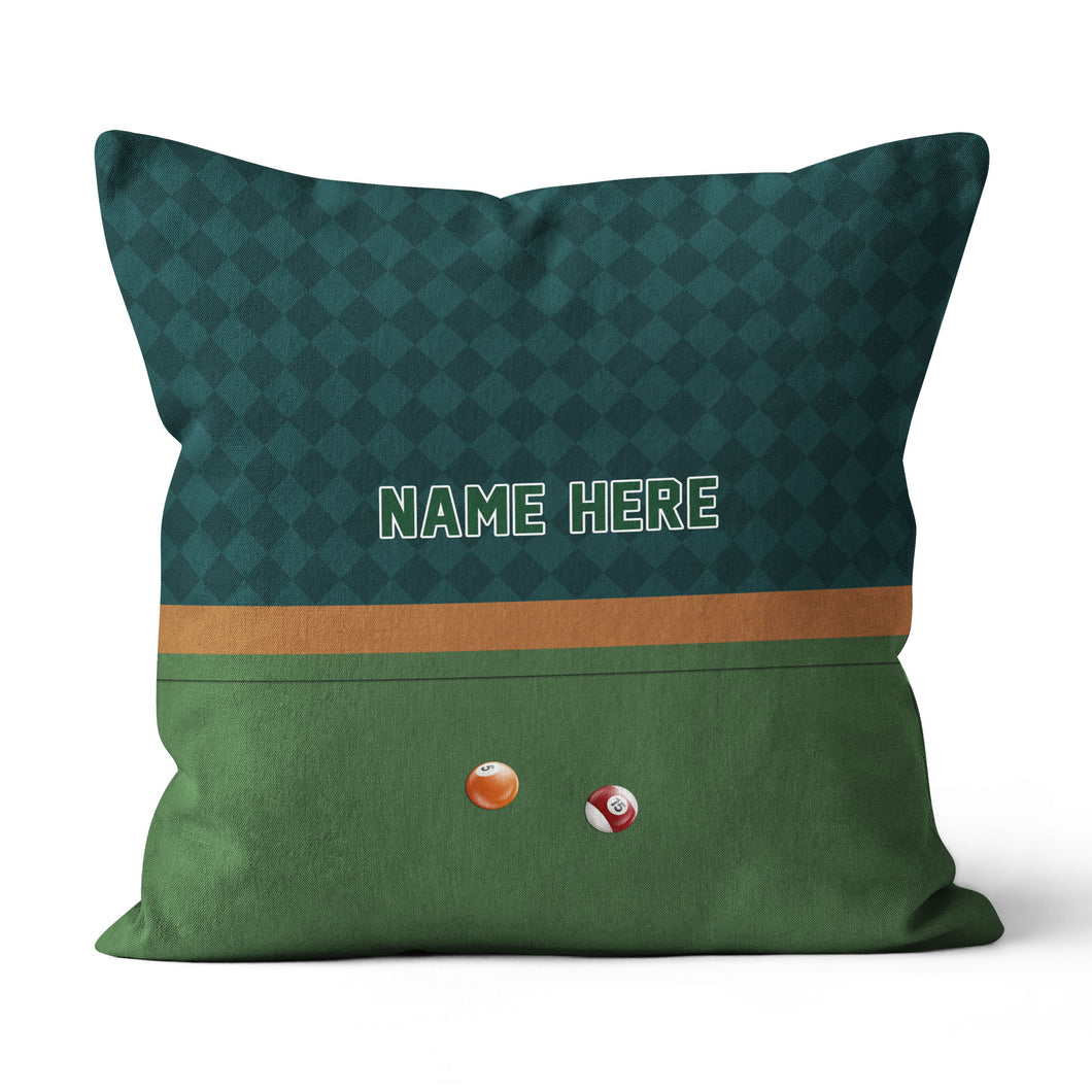 Personalized Billiard Pool Game Pillow, Billiard Room Decorative Pillow TDM0909