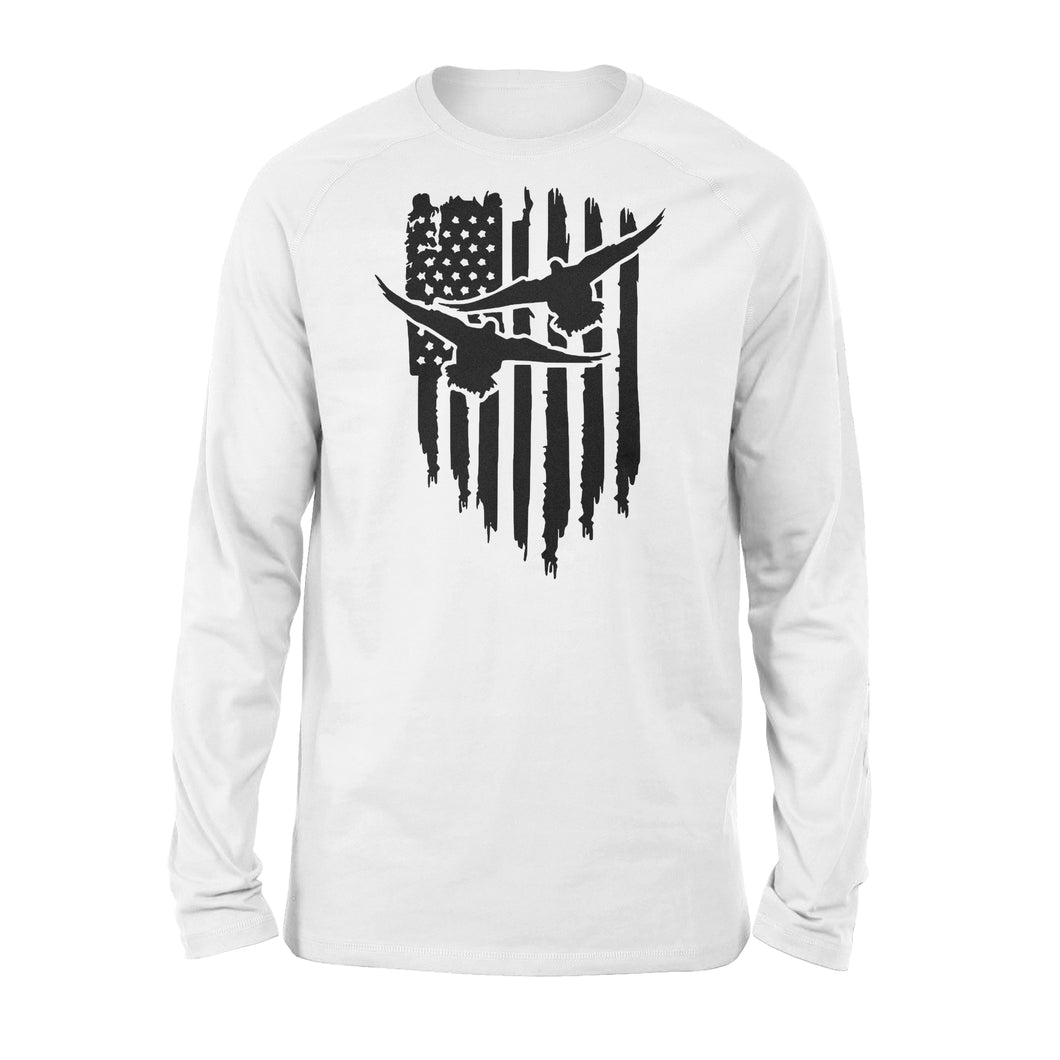 Duck Hunting American Flag Clothes, Shirt for Hunting NQS121 - Standard Long Sleeve