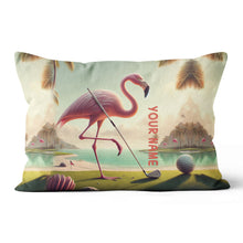 Load image into Gallery viewer, Golf Flamingo Tropical Custom Pillow Personalized Golf Gifts For Golfer LDT1169