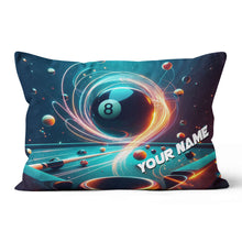 Load image into Gallery viewer, Personalized Billiard Balls In Space 3D Pillow, 8 Ball Pool Throw Pillow VHM0895