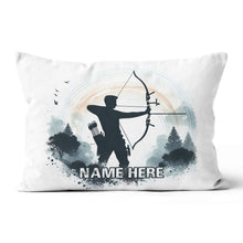 Load image into Gallery viewer, Personalized Watercolor Archer Archery Pillow Custom Archery Gifts Ideas VHM0917