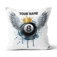 Load image into Gallery viewer, Personalized 8 Ball Billiards Wing Throw Pillow Best Customized Pillows TDM0770