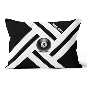 Custom Black White 8 Ball Pool Pillow, Best Personalized 8 Ball Pillows TDM0902
