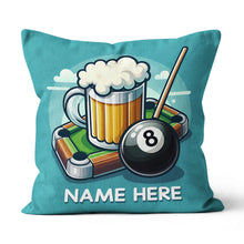 Load image into Gallery viewer, Personalized Funny Beer And Billiards 8 Ball Throw Pillow Billiard Gifts VHM0929
