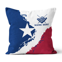 Load image into Gallery viewer, Personalized Pool Billiard Texas Flag Throw Pillows, Patriotic Pillows TDM0906