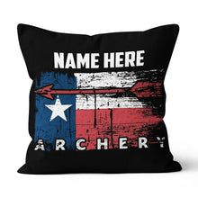 Load image into Gallery viewer, Personalized Vintage Texas Flag Arrow Archery Throw Pillow Archery Gifts VHM0935