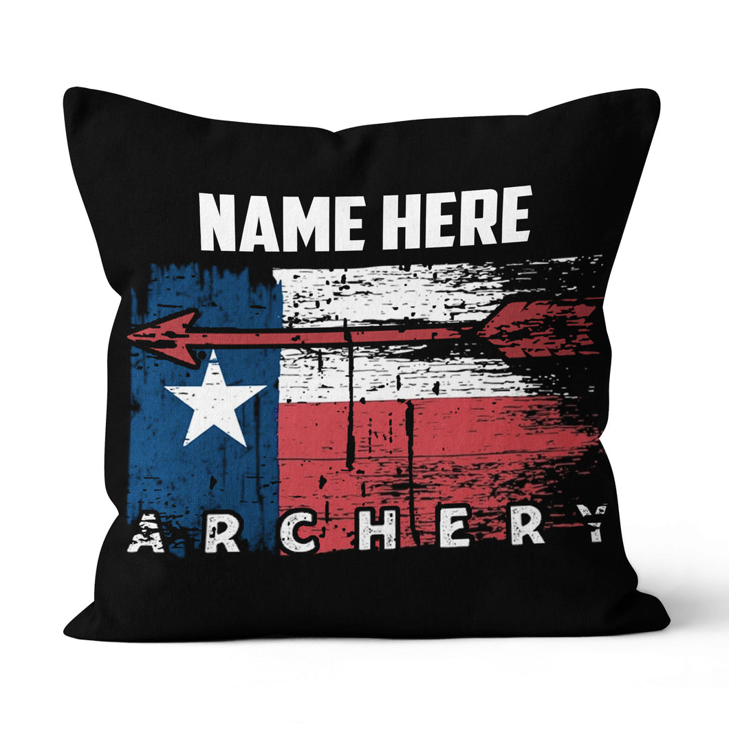 Personalized Vintage Texas Flag Arrow Archery Throw Pillow Archery Gifts VHM0935