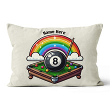 Load image into Gallery viewer, Funny Rainbow 8 Ball Pool Pillows Custom Name Cute Billiard Pillow Gifts TDM0877