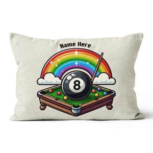 Funny Rainbow 8 Ball Pool Pillows Custom Name Cute Billiard Pillow Gifts TDM0877