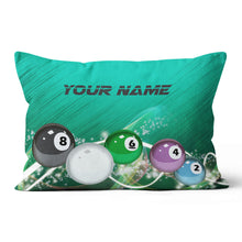 Load image into Gallery viewer, Personalized 3D Green Billiards Balls Pillow Custom Pillow Pool Billiard TDM0779