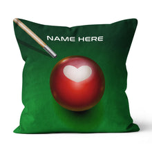 Load image into Gallery viewer, Personalized Red Billiard Ball Heart Throw Pillow Best Valentine Gifts VHM0943