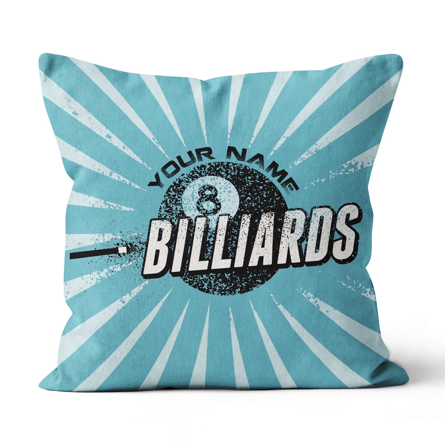 Personalized Blue Vintage 8 Ball Billiards Pillow Custom Billiards Gifts VHM0823