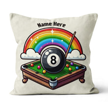 Load image into Gallery viewer, Funny Rainbow 8 Ball Pool Pillows Custom Name Cute Billiard Pillow Gifts TDM0877