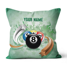 Load image into Gallery viewer, Personalized Green Billiard Balls Pillow, Funny Billiard Throw Pillows TDM0807