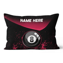 Load image into Gallery viewer, Personalized Red 8 Ball Billiard Throw Pillow Gifts For Billiard Players VHM0925
