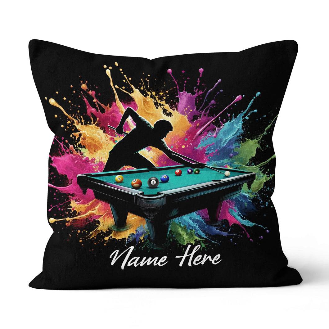 Colorful Men Billiard Player Custom Throw Pillow, Billiard Pillow Gifts TDM0832