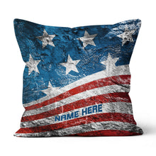 Load image into Gallery viewer, Grunge Retro Usa Flag Custom Pillow Personalized Patriotic Home Gifts LDT1189