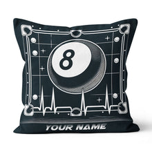 Load image into Gallery viewer, Funny 8 Ball Pool Billiards Games Custom Black Pillows, Billiard Gifts TDM0819