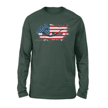 Load image into Gallery viewer, Custom name American Flag Fish Hook fishing Long Sleeve, personalized fishing apparel gift for Fishing lovers- NQS1198