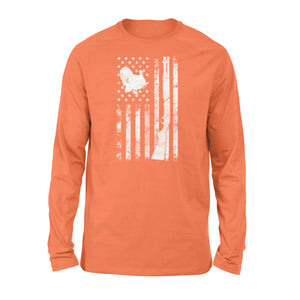 Hunting Shirt with American Flag, Shotgun Hunting Shirt, Turkey Hunting Shirt, Gifts for Hunters D05 NQS1338 - Standard Long Sleeve