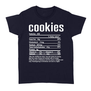 Cookies nutritional facts happy thanksgiving funny shirts - Standard Women's T-shirt