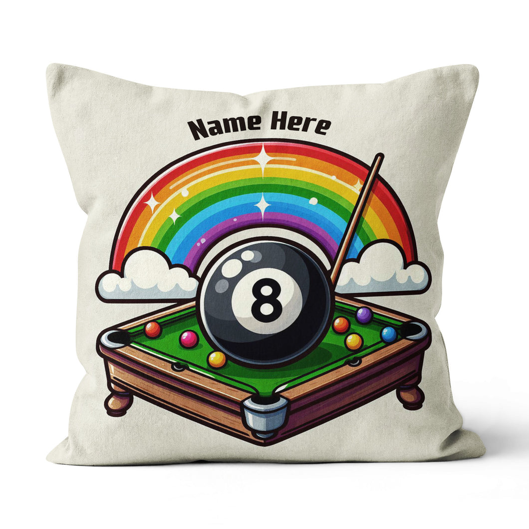 Funny Rainbow 8 Ball Pool Pillows Custom Name Cute Billiard Pillow Gifts TDM0877