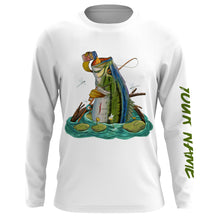 Load image into Gallery viewer, Bass fishing bass fish drink beer ChipteeAmz&#39;s art UV protection long sleeves personalized gift AT067