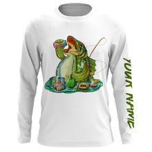 Load image into Gallery viewer, Bass fishing bass fish drink beer ChipteeAmz&#39;s art UV protection long sleeves personalized gift AT068