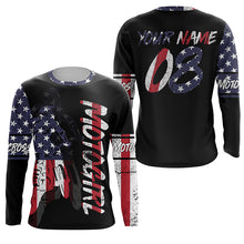 Load image into Gallery viewer, MotoGirl Personalized Jersey UPF30+ Patriotic Motocross Girl Dirt Bike Riding Shirt Women Bikers NMS1148