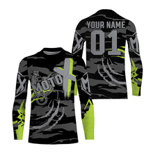 Load image into Gallery viewer, Custom green dirt bike jersey men women kids UPF30+ extreme motocross racing motorcycle off-road PDT221