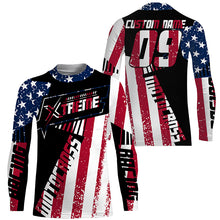 Load image into Gallery viewer, Patriotic Motocross Jersey Personalized UPF30+ Extreme MX Racing Motorcycle American Flag NMS1147